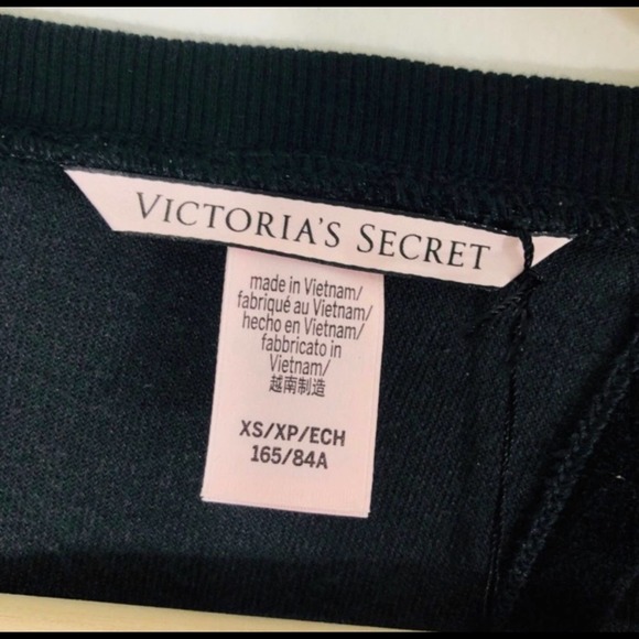 Victoria’s Secret Black Velvet Open Back Sweatshirt oversized new with tags xs - Picture 5 of 7